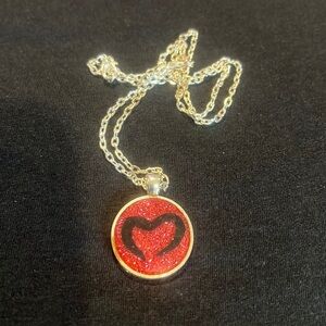 New Dark Pink Heart Necklace